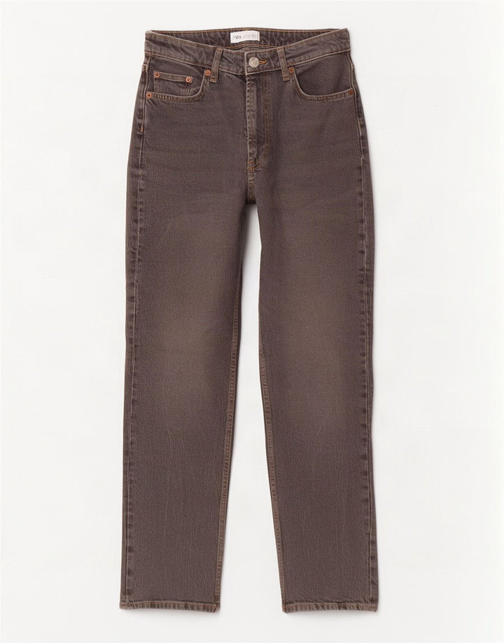 Zara Jeans Rectos Mujer EU 40 Medium W30 L29 Gris