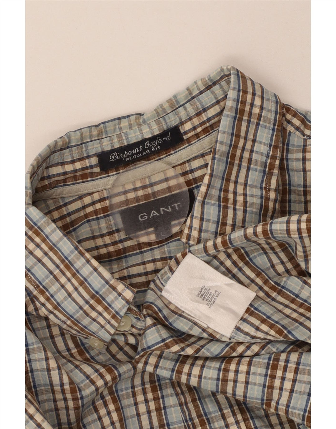 GANT Camisa Regular Fit De Algodón A Cuadros Gris Grande Para Hombre