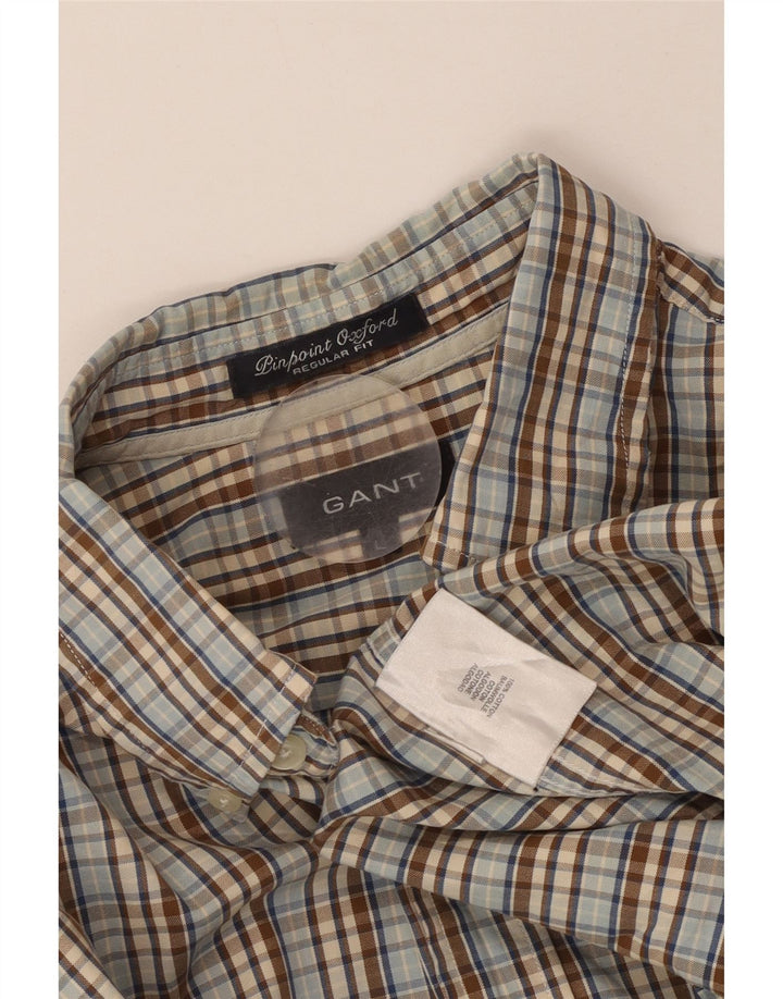 GANT Camisa Regular Fit De Algodón A Cuadros Gris Grande Para Hombre