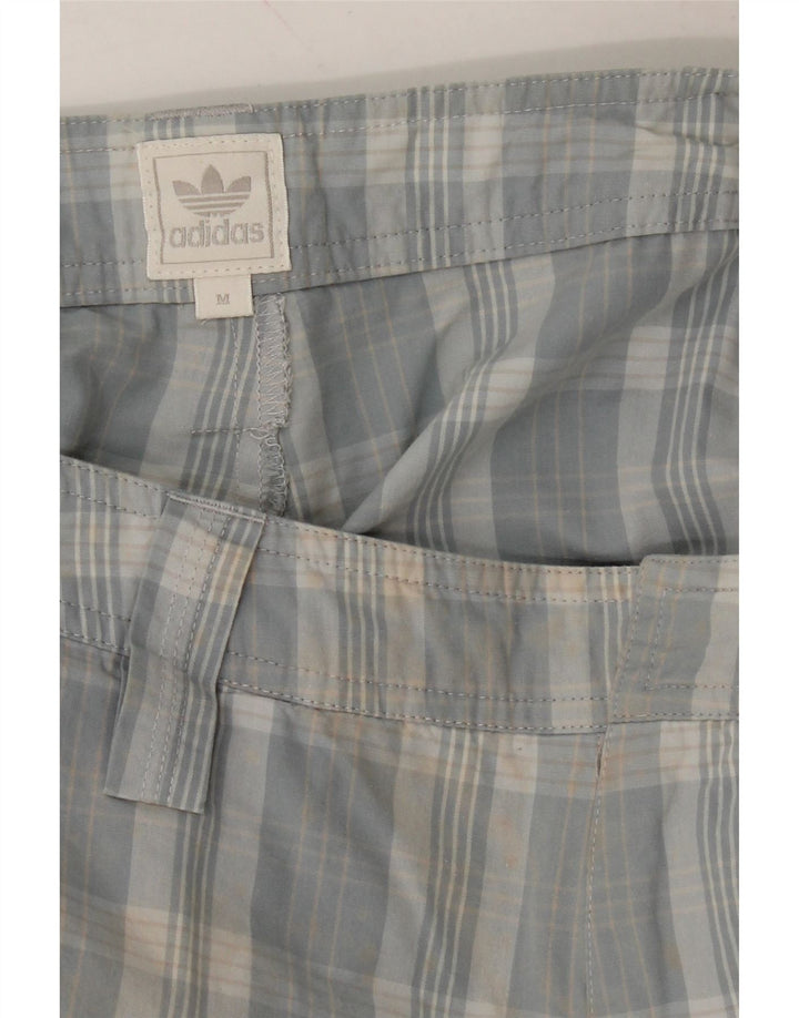 ADIDAS Mens Chino Shorts Medium W32 Blue Check Cotton Vintage Adidas and Second-Hand Adidas from Messina Hembry 