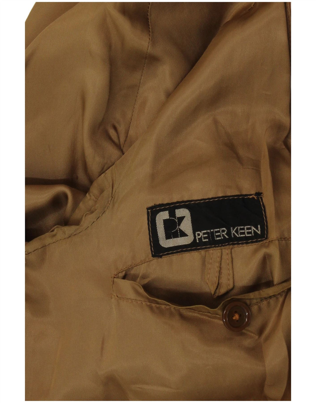 PETER KEEN Chaqueta bomber de ante para hombre UK 36 Small Brown Leather