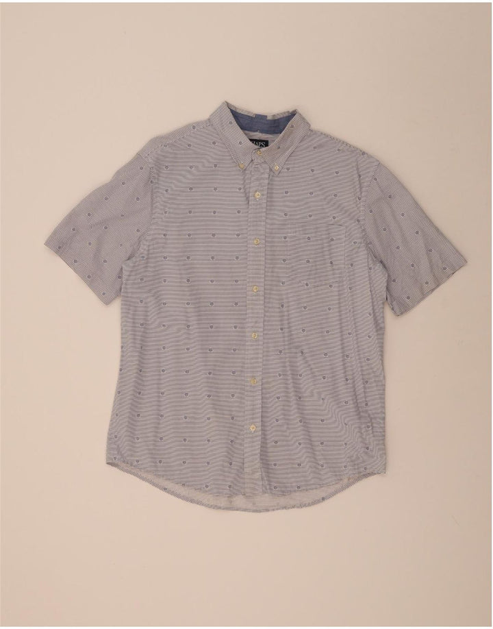 Chaps Camisa de manga corta para hombre grande de algodón a rayas azules náuticas