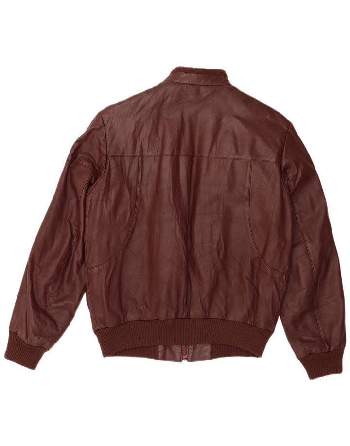 Vintage mujer bombardero chaqueta de cuero IT 54 2XL cuero burdeos