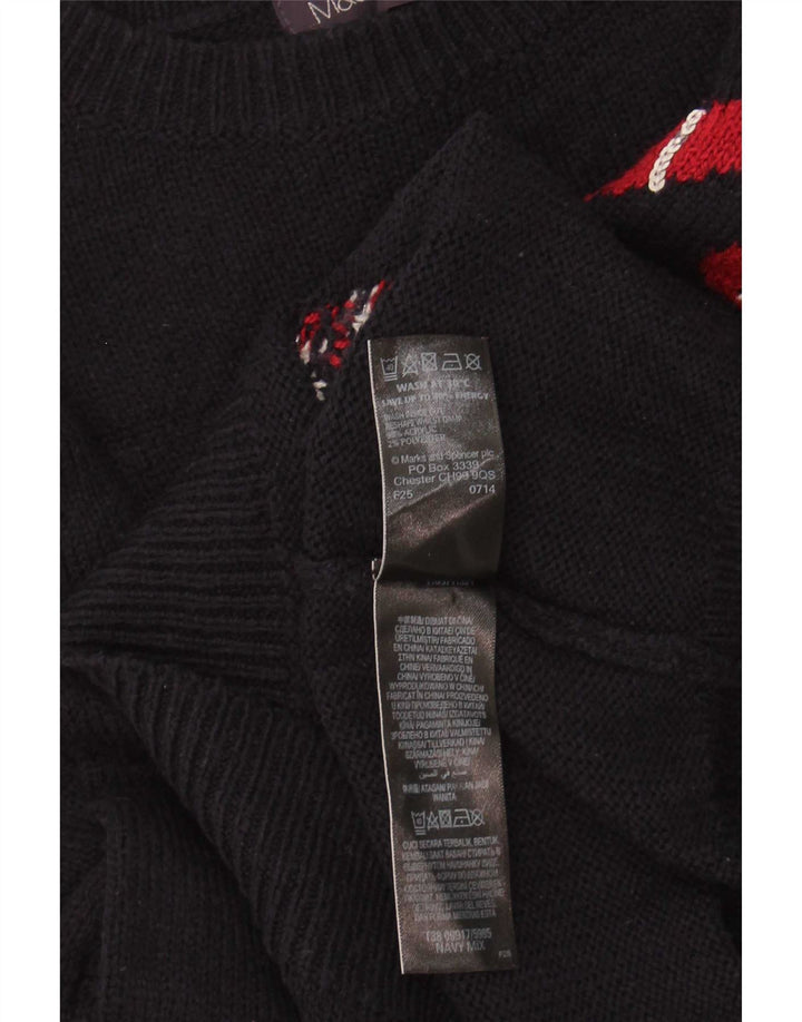 Marks & Spencer Suéter tipo jersey con cuello barco para mujer Reino Unido 40 Medio Azul marino Chri