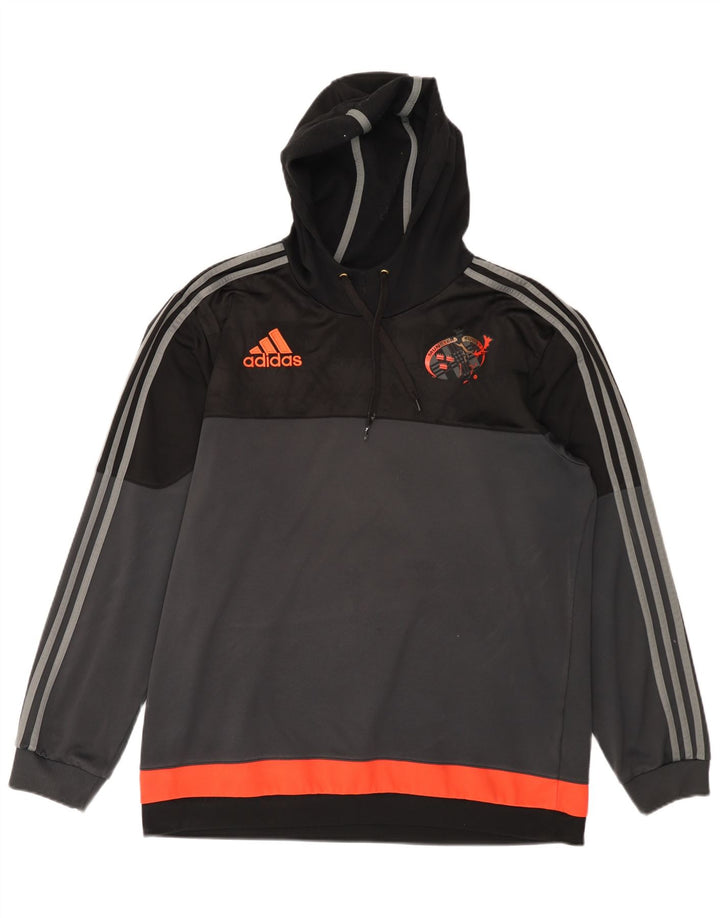 ADIDAS Hombre Munster Rugby Sudadera con capucha Jumper XL Gris Colorblock Poliéster