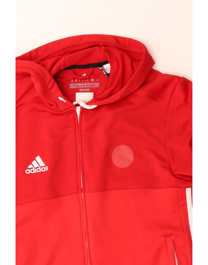 Adidas Mens Climalite Zip Sudadera con capucha Suéter Medio Rojo Poliéster
