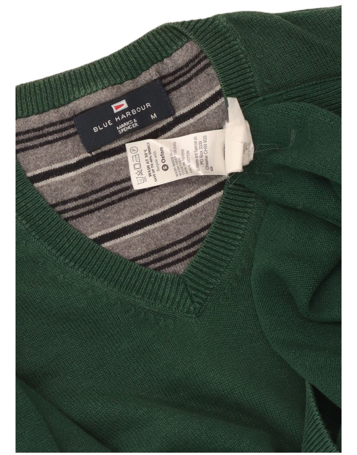 Marks & Spencer Jersey con Cuello en V Azul Harbor para Hombre Algodón Verde Medio