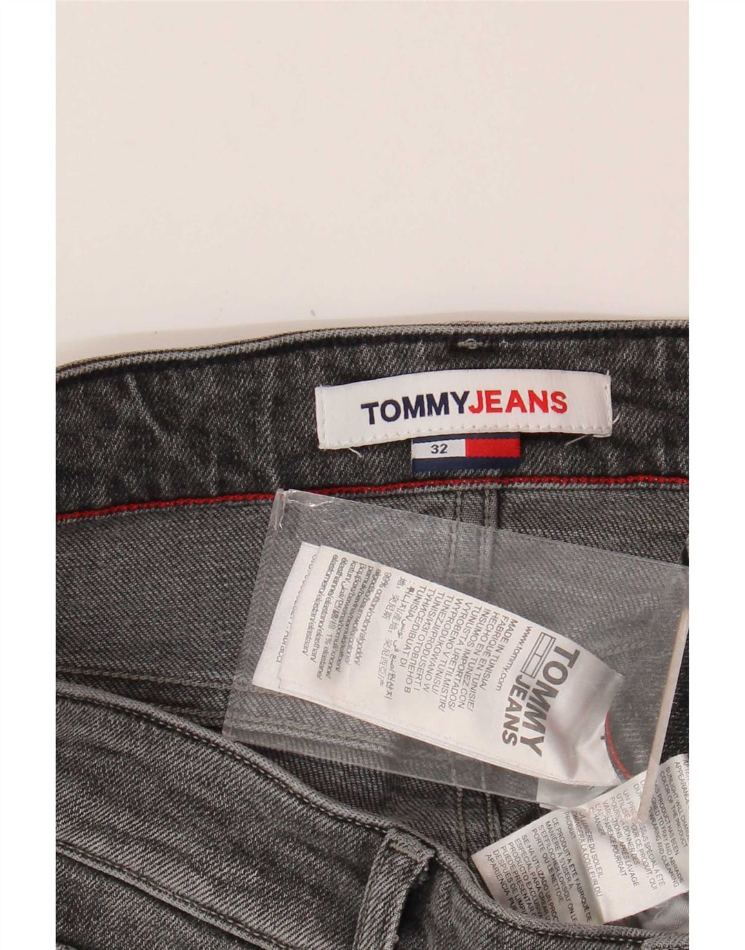 Tommy Hilfiger Pantalones cortos de mezclilla para hombre W32 Algodón gris medio