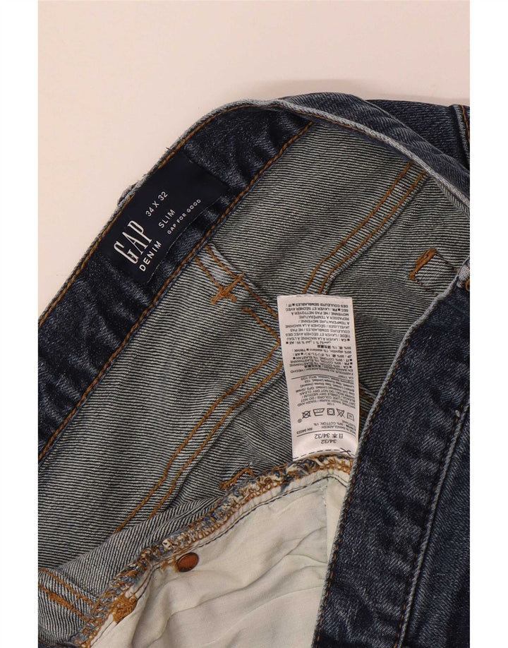 Vaqueros ajustados desgastados para hombre Gap W34 L32 Algodón azul