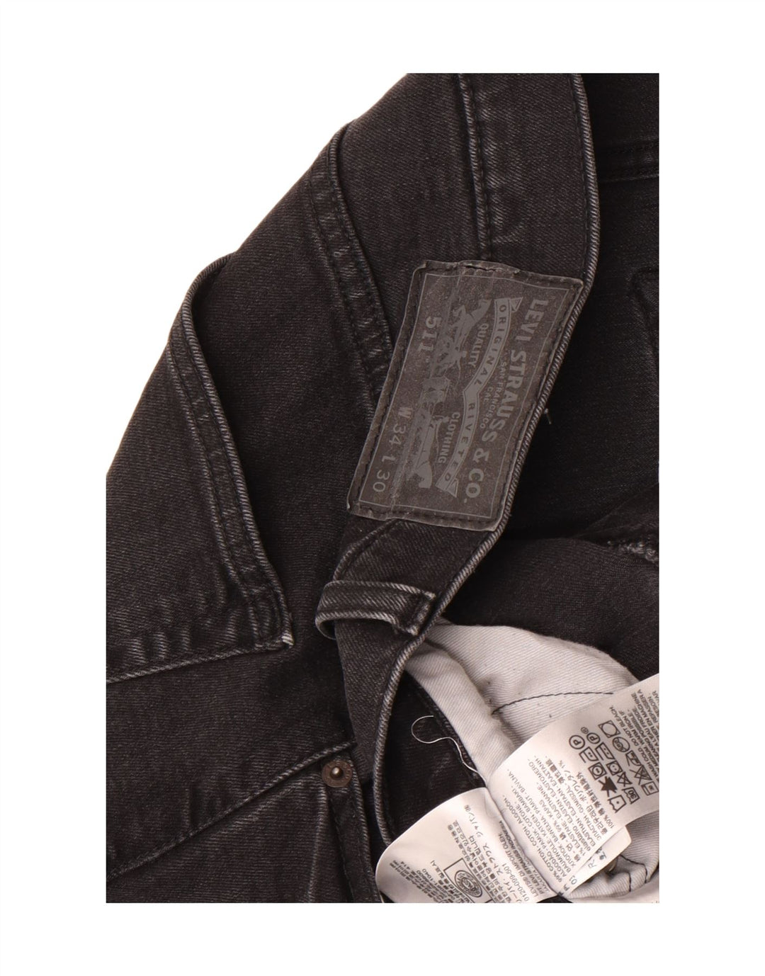 Levi's Hombre 511 Slim Jeans W34 L30 Algodón Negro