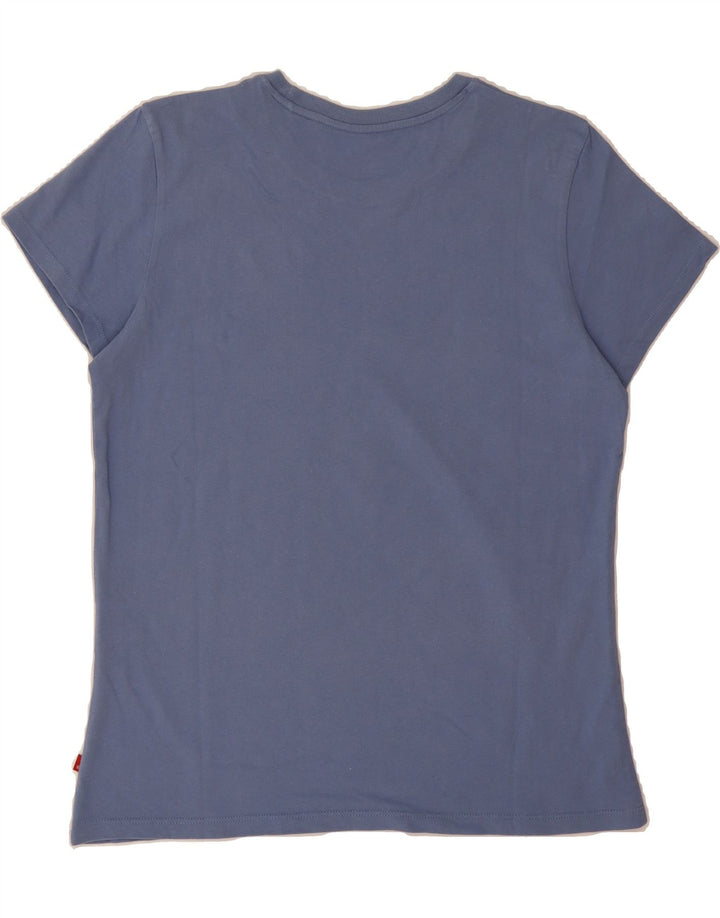 LEVI'S Womens Graphic T-Shirt Top UK 16 Large Blue Vintage Levi's and Second-Hand Levi's from Messina Hembry 