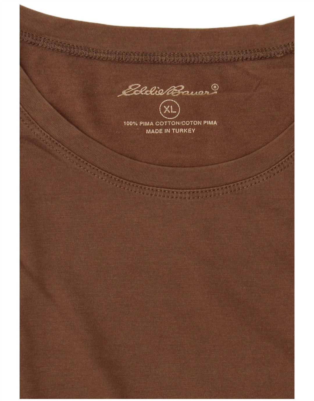 EDDIE BAUER Camiseta Hombre Top XL Algodón Marrón