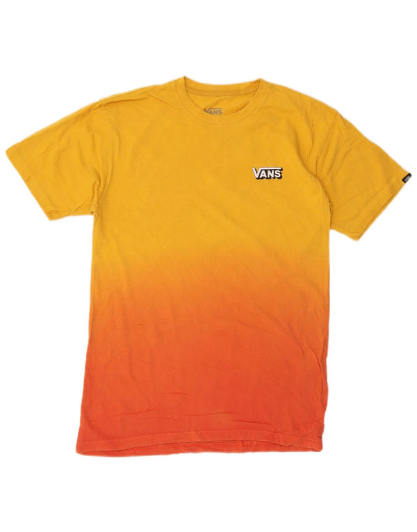 VANS Hombre Classic Fit Graphic T-Shirt Top Pequeño Amarillo Colorblock Algodón