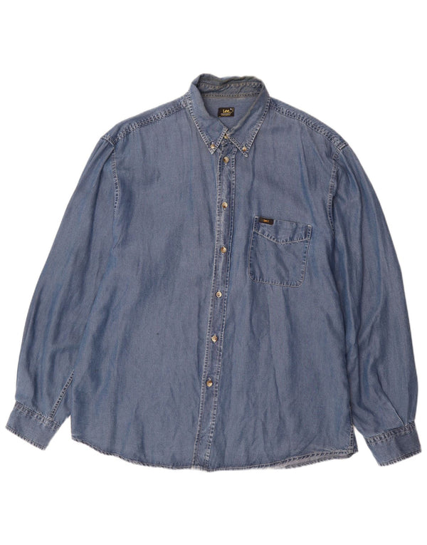 Camisa LEE Hombre XL Azul Tencel