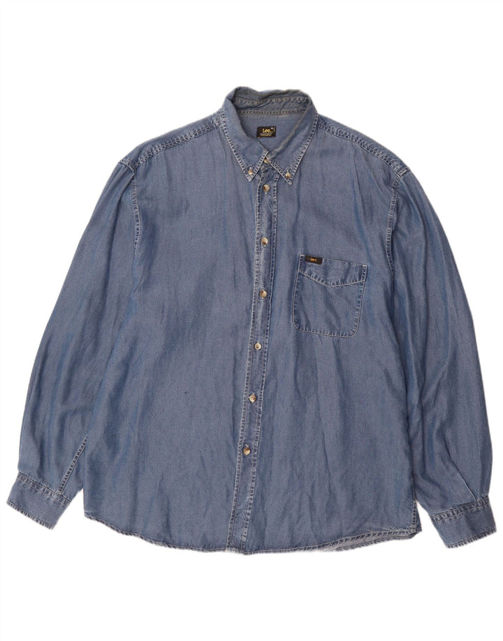 Camisa LEE Hombre XL Azul Tencel
