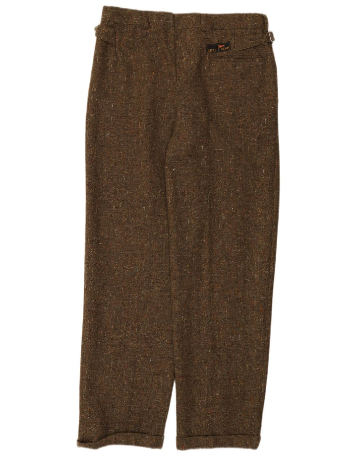 Ritt Pantalones de traje con pinzas para hombre IT 48 Medium W32 L30 Lana moteada de color caqui