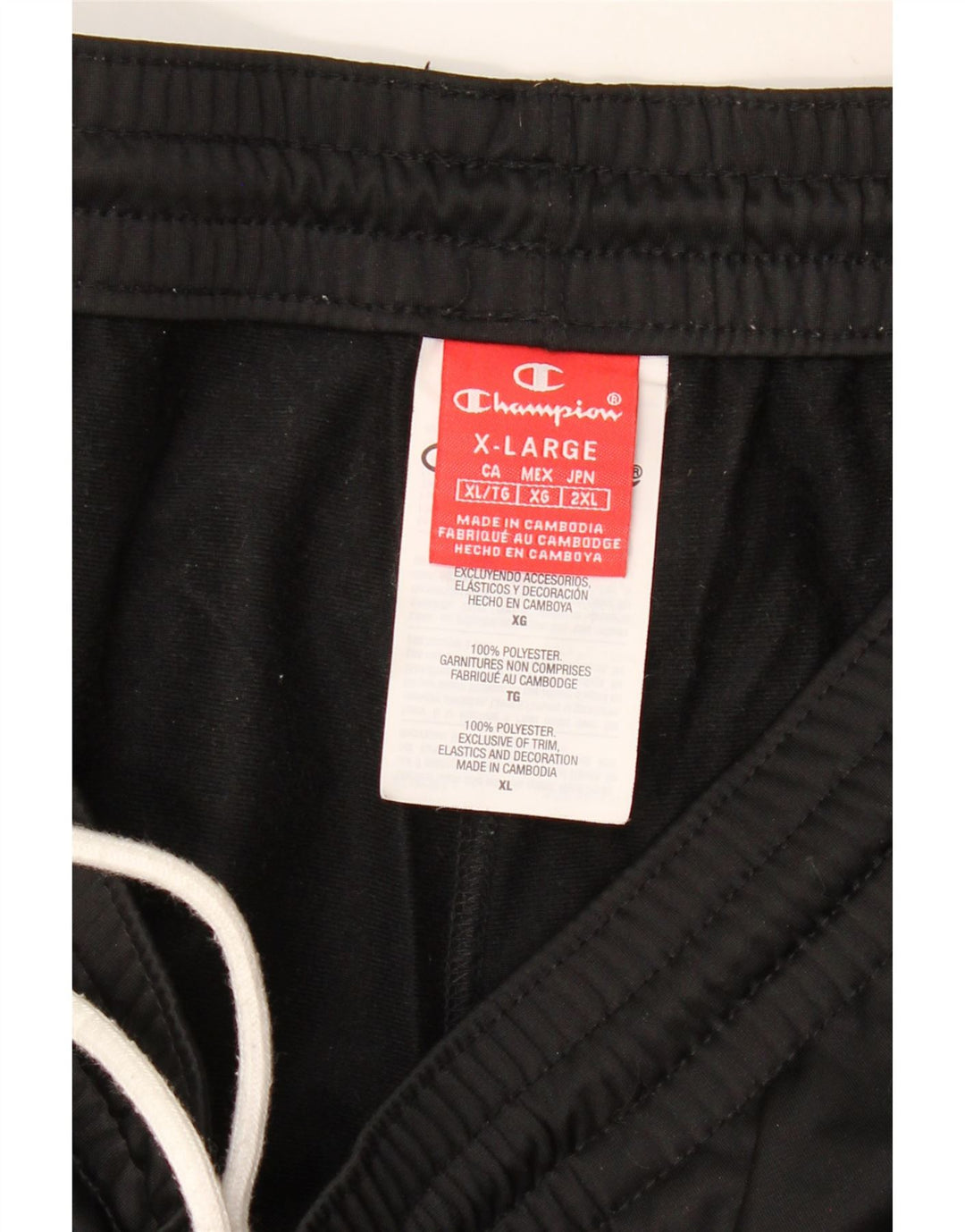 Champion Pantalones De Chándal Gráfico Hombre XL Poliéster Negro