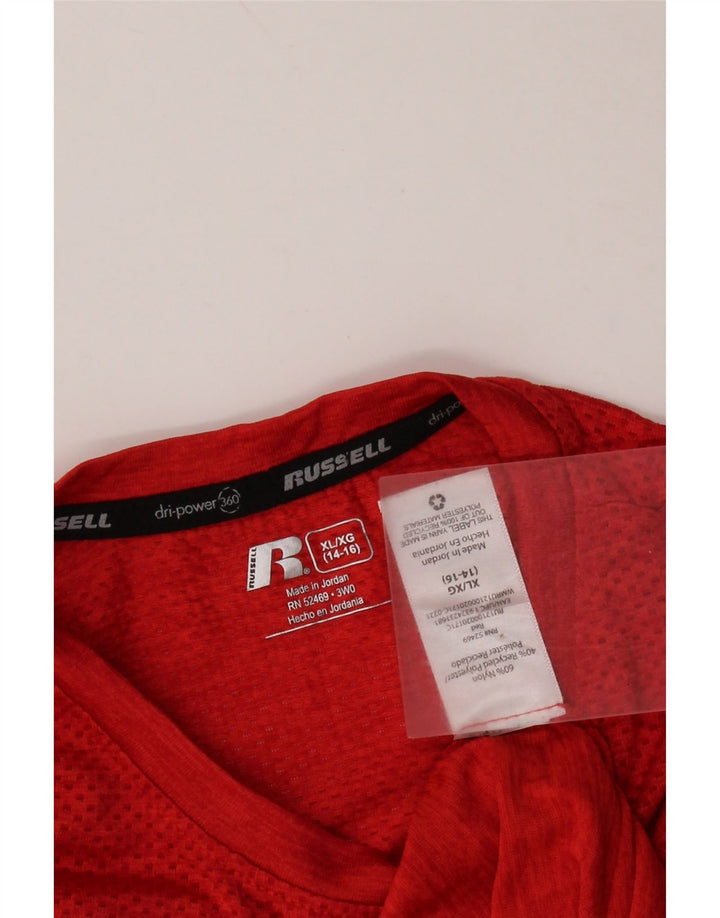 RUSSELL ATHLETIC Camiseta Dri-Power para niños 14-15 años XL con motas rojas