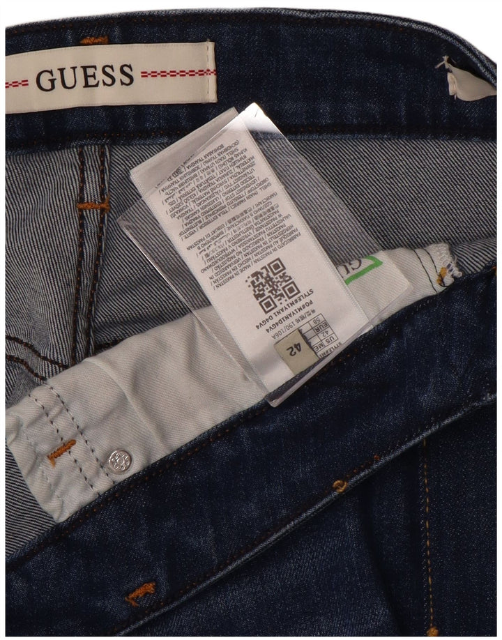GUESS Vaqueros pitillo para hombre W42 L28 Poliéster azul