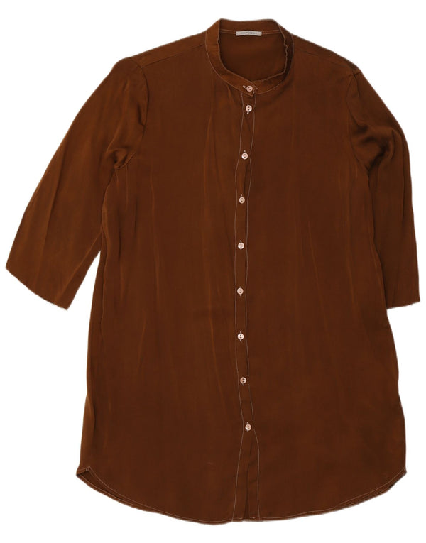 Intimissimi Vestido camisero de manga 3/4 para mujer UK 44 Marrón medio