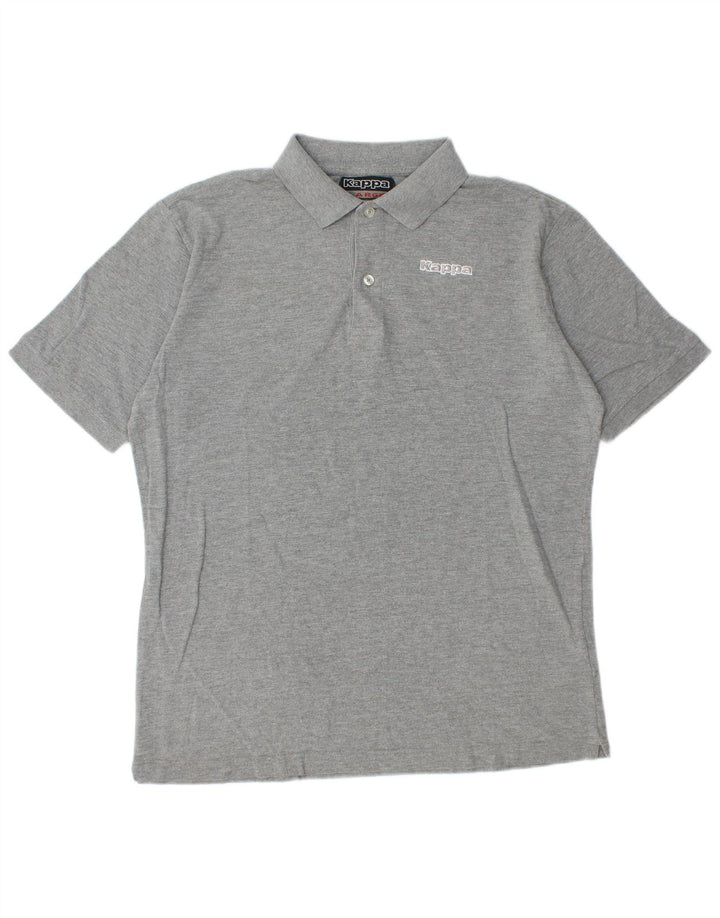 Kappa Polo para hombre de algodón moteado gris grande