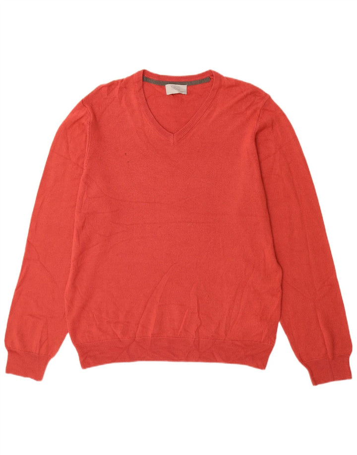 Marks & Spencer Suéter Regular Fit con Cuello En V para Hombre Acrílico Rojo Grande