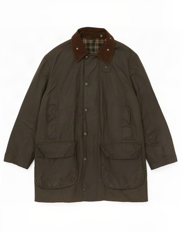 Barbour Chaqueta de algodón encerado para hombre Reino Unido 40 Grande Caqui
