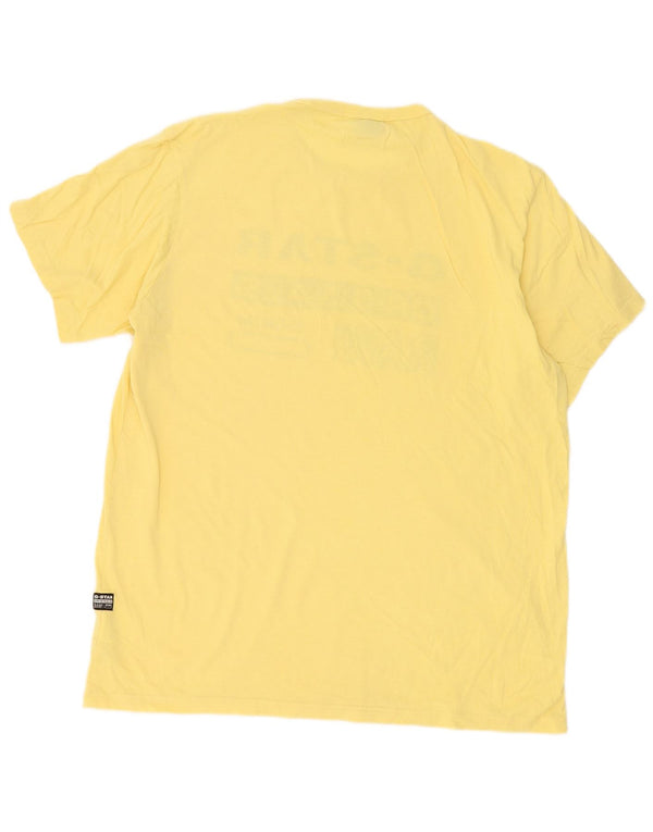 G-Star Hombre Camiseta Gráfica Top XL Algodón Amarillo