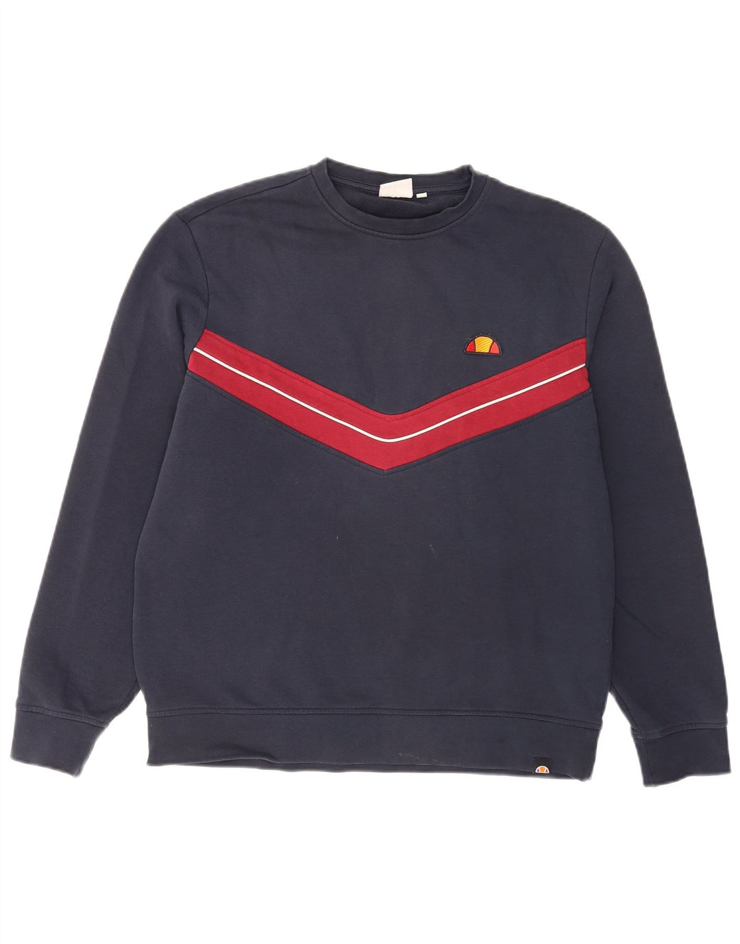 Ellesse Hombre Sudadera Jumper Medium Azul Marino Colorblock Algodón