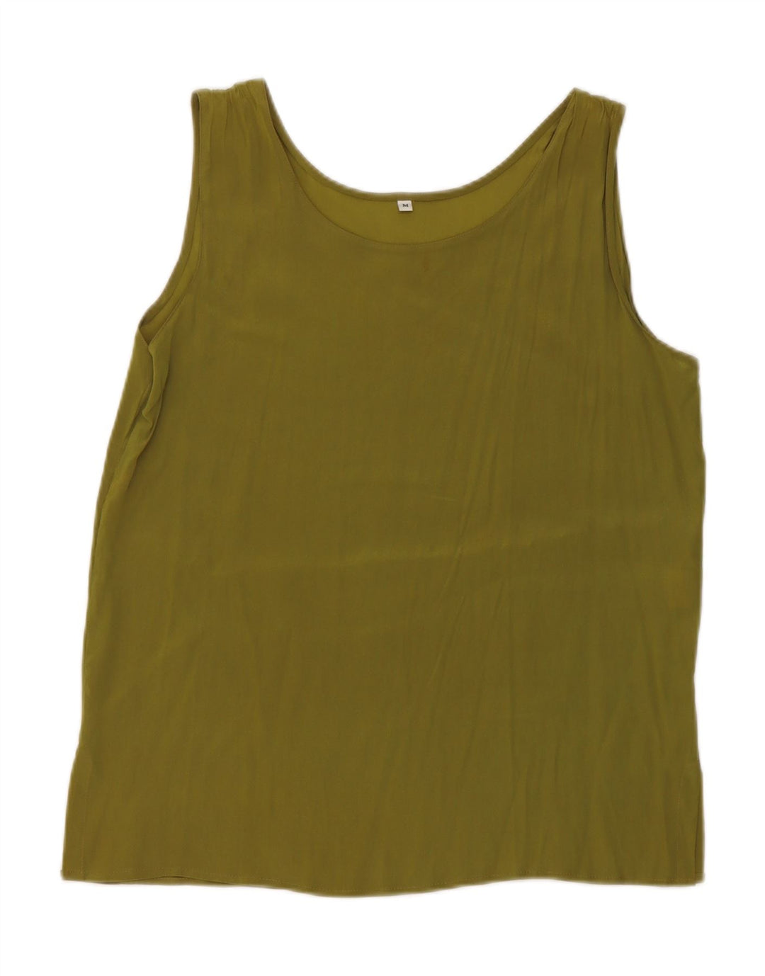 Vintage mujer chaleco top Reino Unido 14 acetato verde medio
