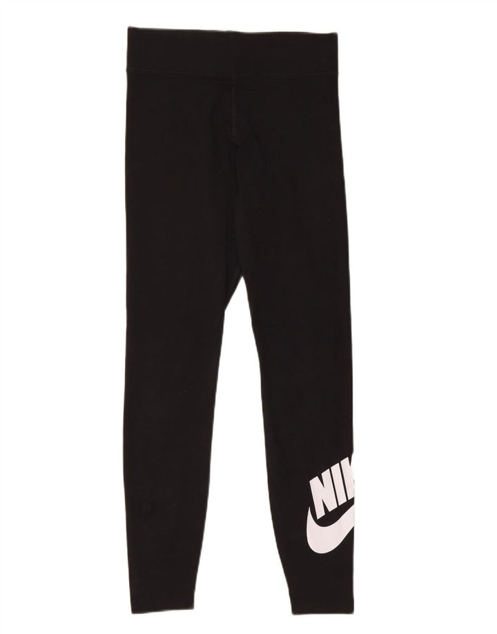 NIKE Leggings gráficos para mujer UK 8 Small Algodón negro