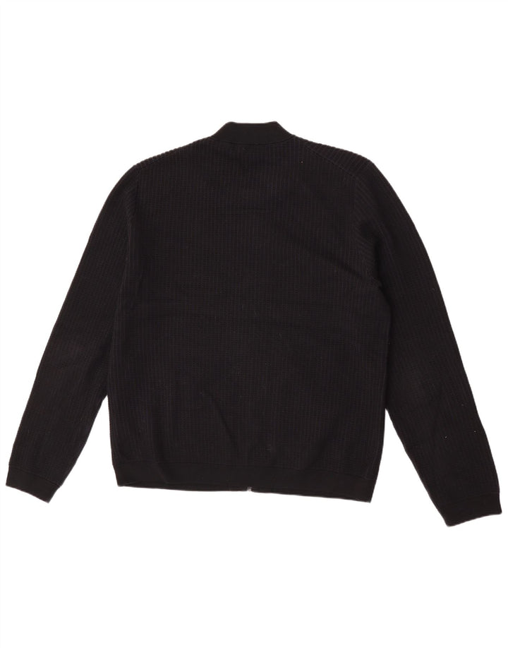 Cos suéter tipo cárdigan para hombre grande de algodón negro