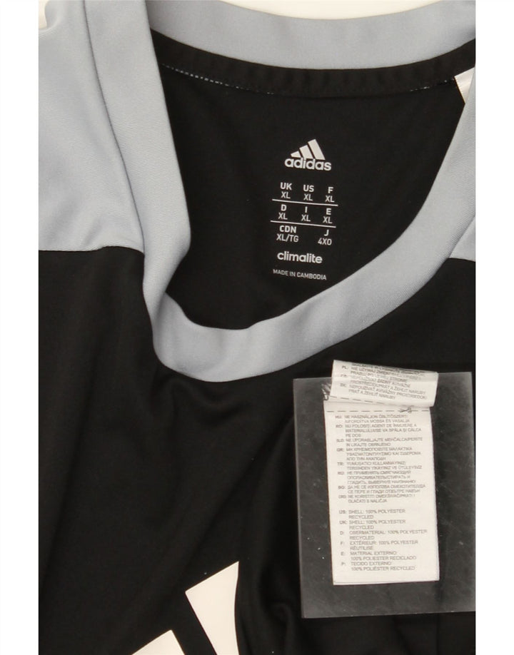 ADIDAS Hombre Climalite Graphic Camiseta Top XL Negro Colorblock Poliéster