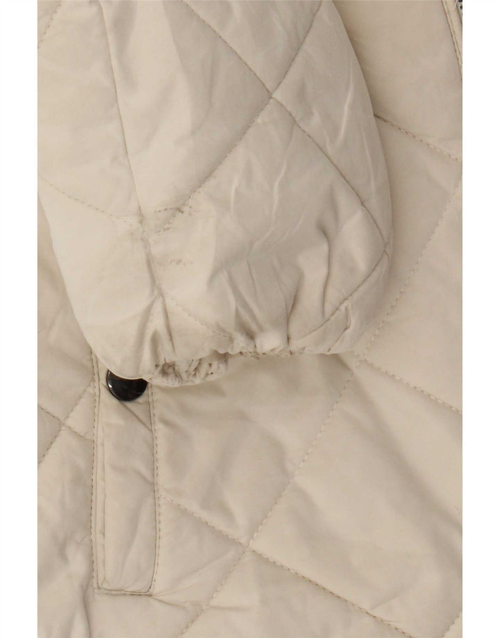 Marks & Spencer Chaqueta acolchada con capucha para mujer UK 12 Mediana Poliéster blanco