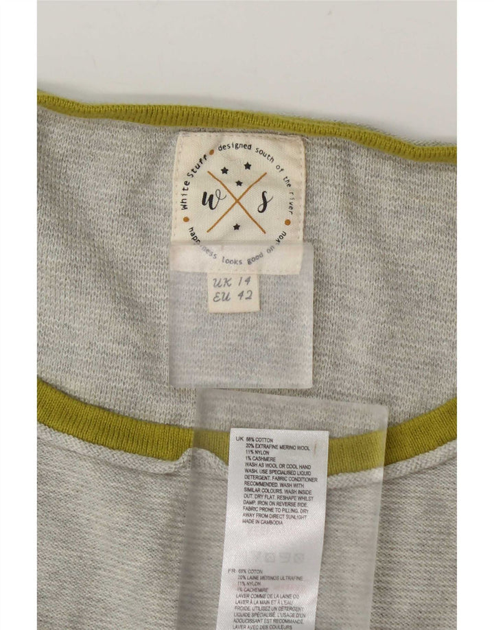 Vestido tipo jersey de manga larga para mujer de White Stuff, talla 44, color gris medio