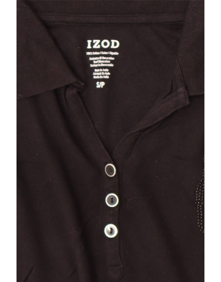Izod Polo para mujer UK 10 Small Algodón negro
