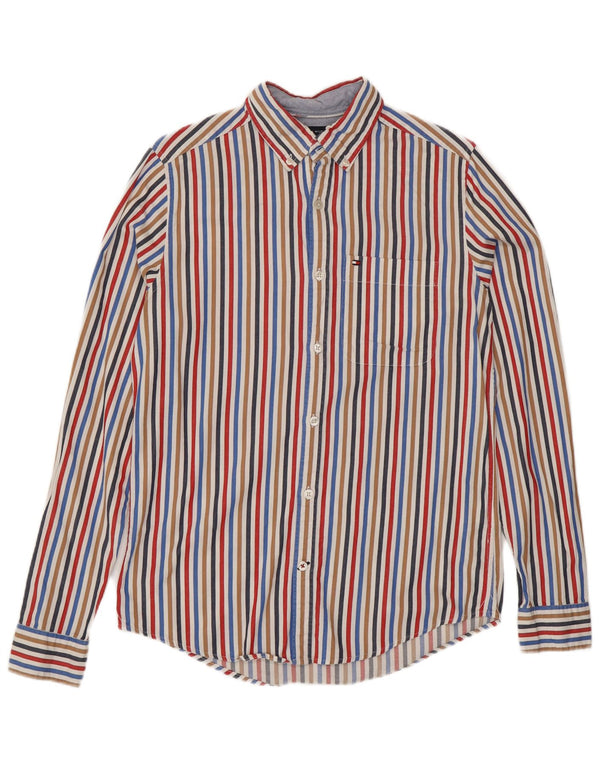 Camisa Tommy Hilfiger Slim Fit para hombre XS Algodón a rayas multicolor