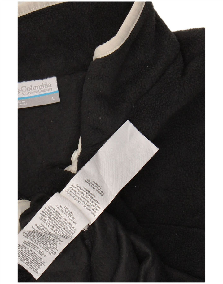 COLUMBIA Jersey polar con cuello y botones para mujer UK 46 Poliéster gris grande