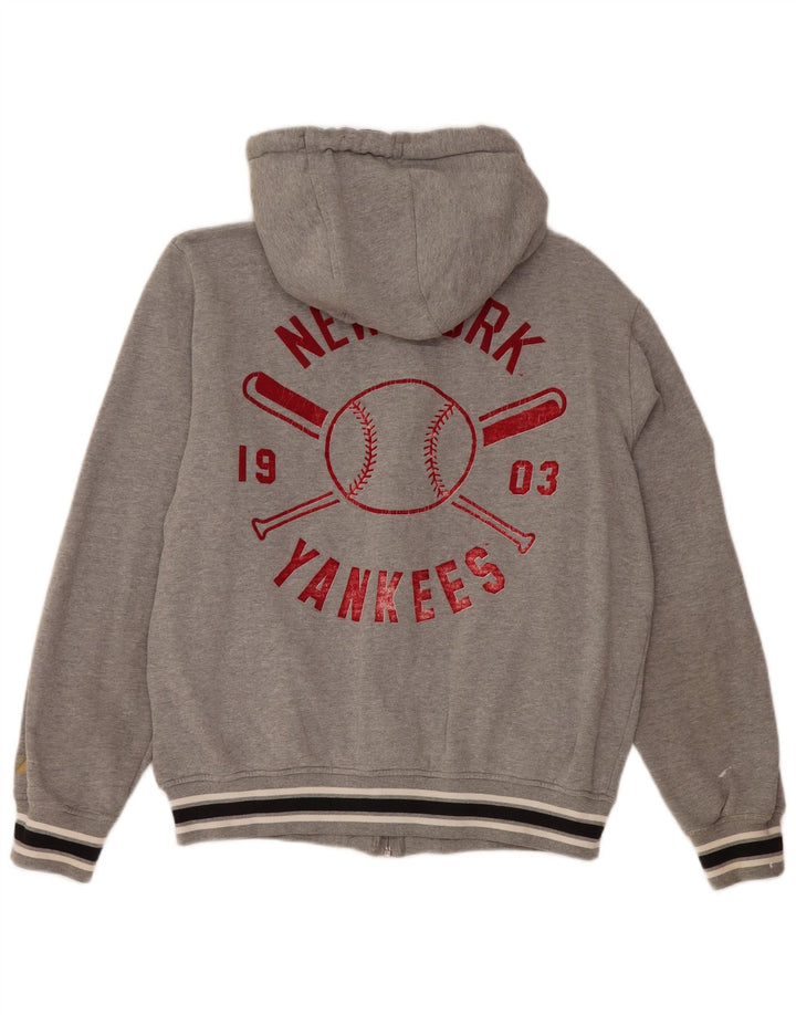 MAJESTIC Suéter con capucha y cremallera de los New York Yankees para mujer UK 14 Gris medio