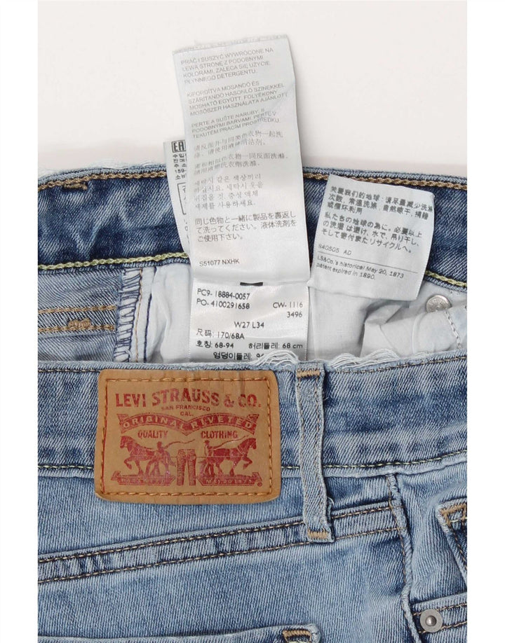 Levi's Mujer 712 Slim Jeans W27 L34 Algodón Azul