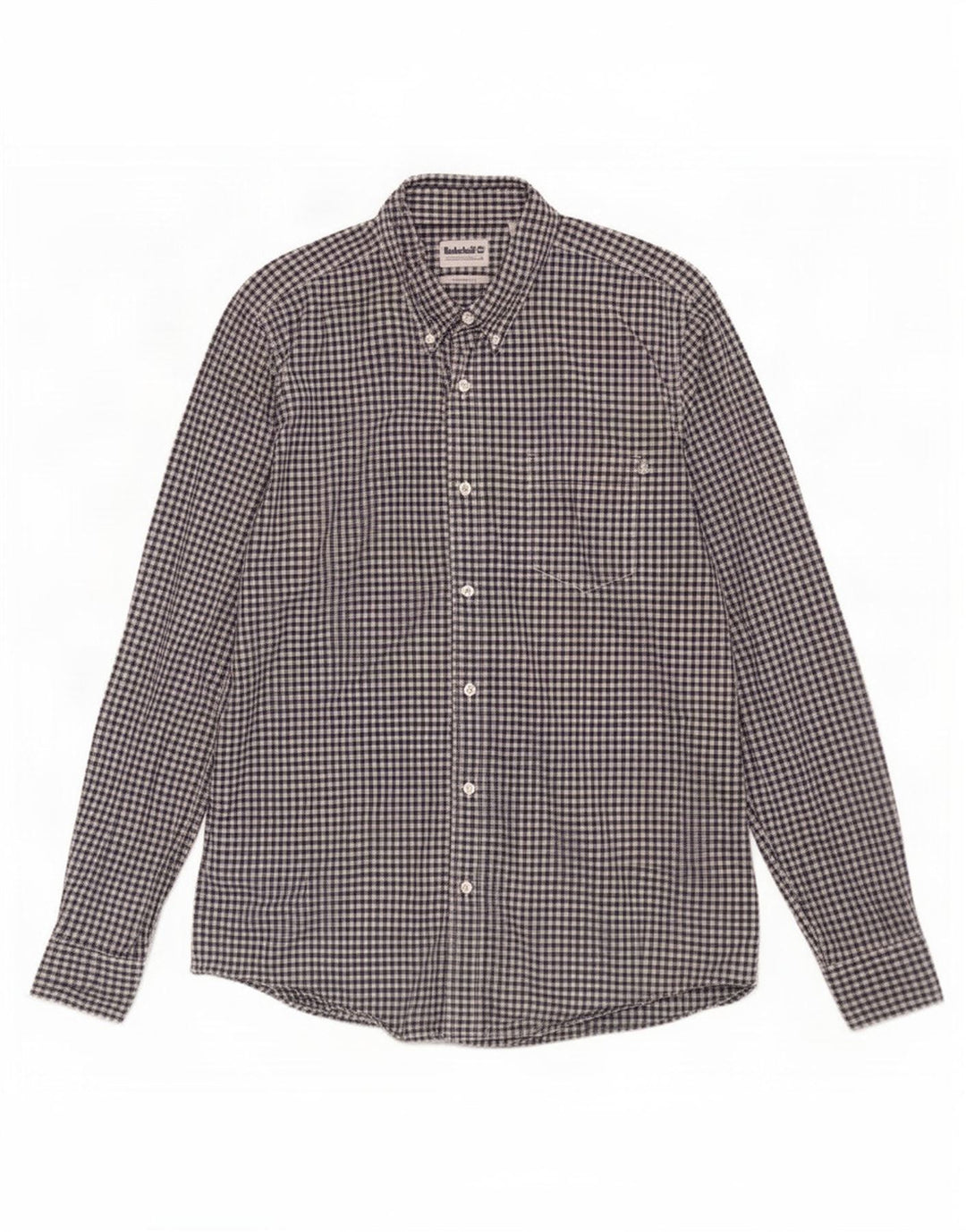 Camisa Timberland Hombre Regular Fit Algodón Vichy Negro Mediano