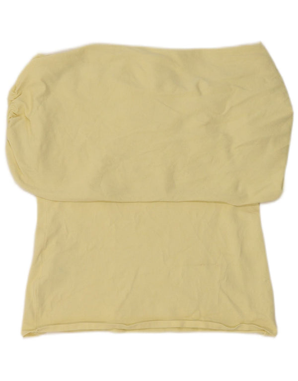 Zara Top con hombros descubiertos para mujer UK 46 Viscosa amarilla grande