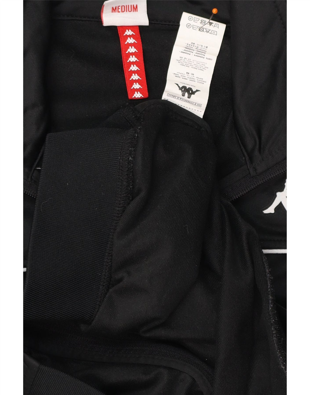 KAPPA Chaqueta superior de chándal con gráfico para mujer UK 40 Medium Black Colourblock