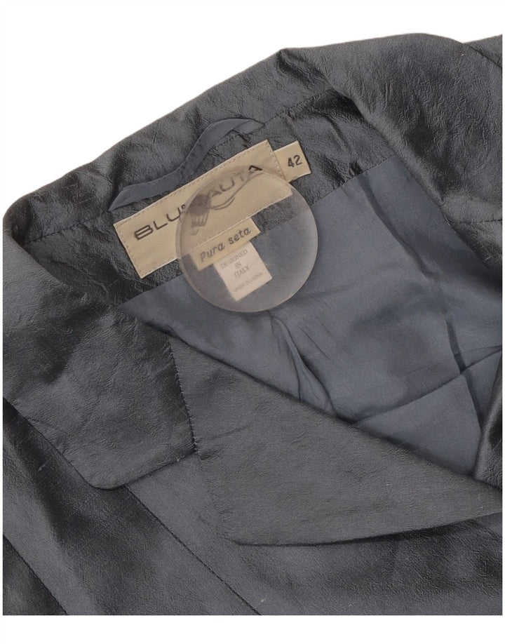 Blunauta Chaqueta corta para mujer con 6 botones IT 42 Seda gris medio