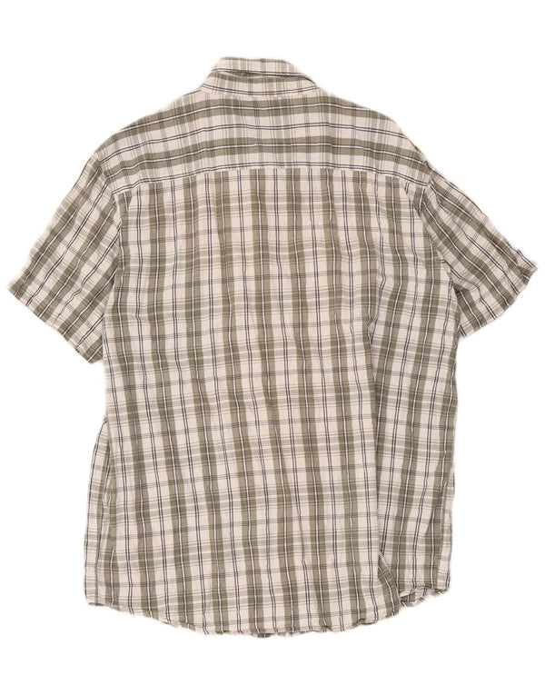 Wrangler Camisa de manga corta para hombre, ajuste regular, 2XL, algodón a cuadros verdes