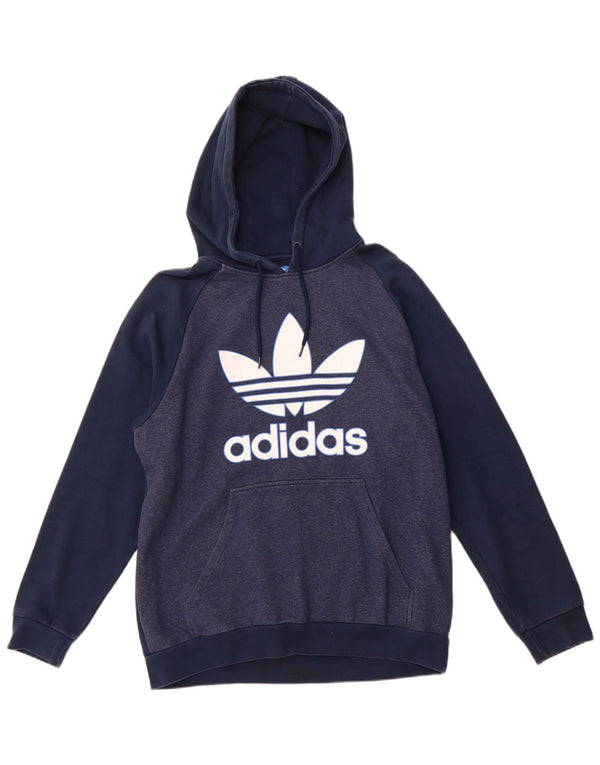 ADIDAS Hombre Graphic Sudadera con capucha Jumper Grande Azul Marino Algodón
