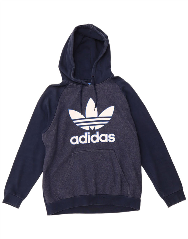ADIDAS Hombre Graphic Sudadera con capucha Jumper Grande Azul Marino Algodón