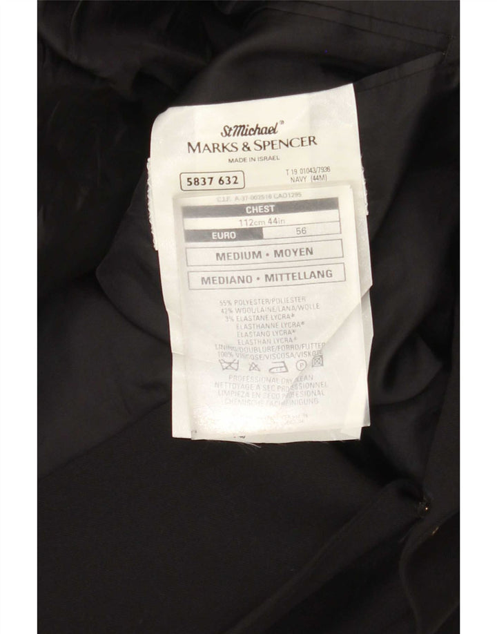 Marks & Spencer Chaqueta tipo blazer de 2 botones para hombre UK 44 XL Poliéster azul marino