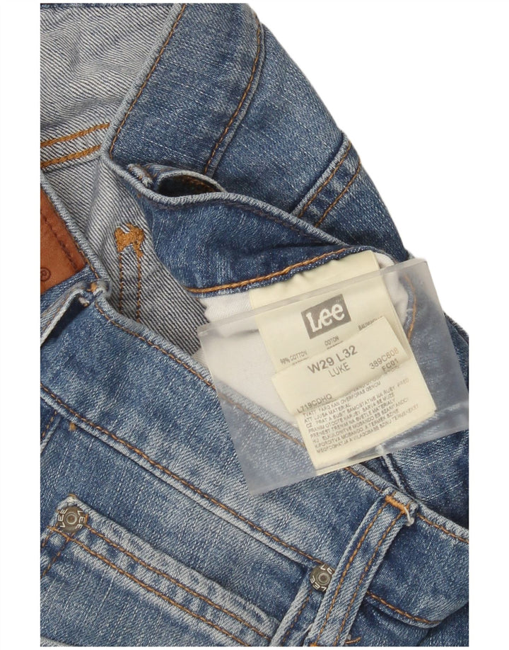 Vaqueros ajustados desgastados Luke para mujer Lee W29 L32 Algodón azul