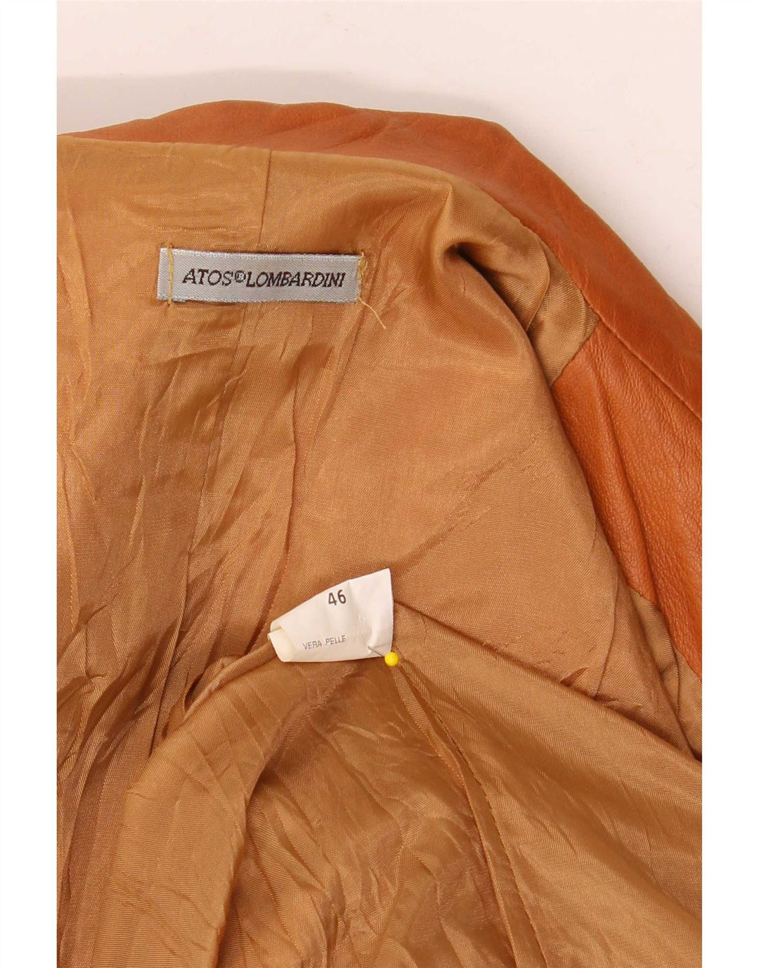 Atos Lombardini Chaqueta Blazer de Cuero con 3 Botones para Mujer IT 46 Large Brown